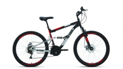 Велосипед ALTAIR MTB FS 26 2.0 disc (26" 18 ск. рост. 18") 2021, черный/красный