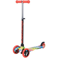 Самокат Novatrack Disco-kids Graffiti для детей, неоновый цветной дизайн, белый