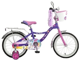 Велосипед STINGER 12" My little pony, розовый, передняя корзина, крылья и багажник хром #098568