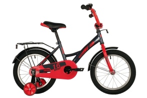 Велосипед FOXX 16" BRIEF красный, сталь, тормоз нож, крылья, багажник, полная защ.цепи