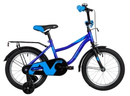 Велосипед NOVATRACK 16" WIND синий, полная защита цепи, пер.ручн, зад нож тормоз., крылья, багажник