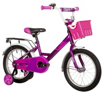 Велосипед NOVATRACK 16" MAPLE пурпурный, полная защита цепи, тормоз нож., багажник, пер.корзина