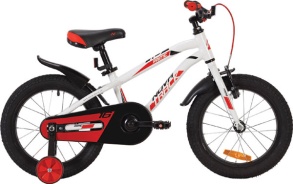 Велосипед NOVATRACK 16" PRIME, алюм., белый, полная защита цепи, пер.торм.руч, зад. нож, короткие к