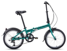Велосипед Forward ENIGMA 20 2.0 (20" 7 ск. рост. 11") 2021, зеленый/коричневый, 1BKW1C407003