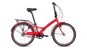 Велосипед Forward ENIGMA 24 3.0 (24" 3 ск. рост. 14") 2021, красный матовый/белый, 1BKW1C443005