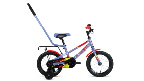 Велосипед FORWARD METEOR 14 (14" 1 ск.) 2021, серый/зеленый, 1BKW1K1B1010