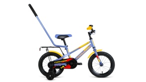 Велосипед FORWARD METEOR 14 (14" 1 ск.) 2021, серый/желтый, 1BKW1K1B1026