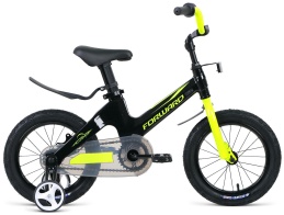 Велосипед Forward COSMO 12 (12" 1 ск.) 2021, черный/зеленый, 1BKW1K7A1005
