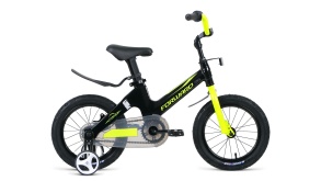 Велосипед Forward COSMO 14 (14" 1 ск.) 2021, черный/зеленый, 1BKW1K7B1005