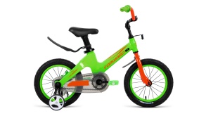 Велосипед FORWARD COSMO 14 (14" 1 ск.) 2021, зеленый, 1BKW1K7B1009