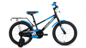 Велосипед FORWARD METEOR 18 (18" 1 ск.) 2021, черный/синий, 1BKW1K7D1011