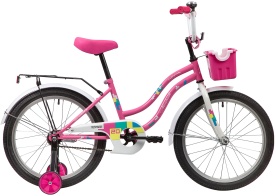Велосипед NOVATRACK 20" TETRIS розовый, тормоз нож, крылья цвет, багажник, корзина, защита А-тип