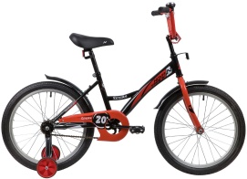 Велосипед NOVATRACK 20" STRIKE черный-красный, тормоз нож, крылья корот, защита А-тип#139706