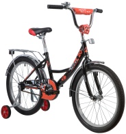 Велосипед NOVATRACK 20" URBAN чёрный, защита А-тип, тормоз нож, крылья и багажник хром#139699