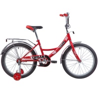 Велосипед NOVATRACK 20" URBAN, красный, защита А-тип, тормоз нож., крылья и багажник хром.#133947
