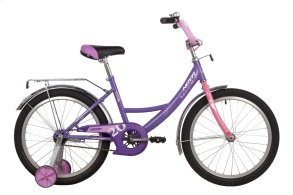 Велосипед NOVATRACK 20" VECTOR фиолетовый, защита А-тип, тормоз нож., крылья и багажник хром.