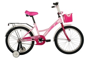 Велосипед FOXX 20" BRIEF розовый, сталь, тормоз нож, крылья, багажник, перед.корзина