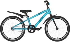 Велосипед NOVATRACK 20" PRIME алюм., синий металлик, ножной тормоз, короткие крылья 140909