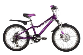 Велосипед NOVATRACK 20" NOVARA алюм., фиолетовый, 6-скор, TY21/TS38/SG-6SI, Disc STG
