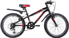 Велосипед NOVATRACK 20" PRIME, чёрный, алюм., 6-скор, TY21/TS38/SG-6SI, V-brake