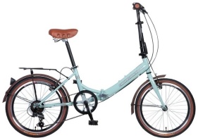 Велосипед NOVATRACK 20" складной, AURORA, светло-бирюзовый, Shimano 6 speed, TY21/RS #098621