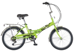 Велосипед NOVATRACK 20" складной, FS30, салатовый, 6 скор.POWER, тормоз 2руч.,AL обод 126780