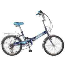 Велосипед NOVATRACK 20" складной, FS30, синий, 6скор.Shimano TY-21,тормоз 2руч,сиден #137228