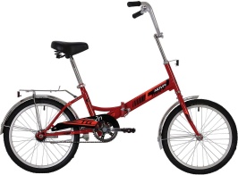 Велосипед NOVATRACK 20" складной, TG20, красный, тормоз нож, AL обода, багажник