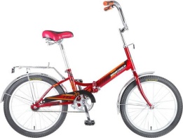 Велосипед NOVATRACK 20" складной, TG20, красный, тормоз нож,AL обода,усилен, багажник #117069