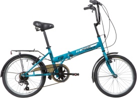 Велосипед NOVATRACK 20" складной, TG 30, синий, 6 скор.Shimano TY-21, тормоз V-brake, багажник