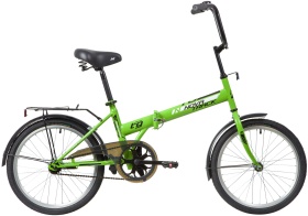 Велосипед NOVATRACK 20" складной, TG30, салатовый, тормоз нож,двойной обод,сид.и руль комфор