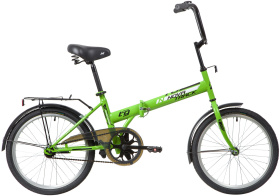 Велосипед NOVATRACK 20" складной, TG30, салатовый, тормоз нож,двойной обод,сид.и руль комфор