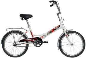 Велосипед NOVATRACK 20" складной, TG30, белый, тормоз нож, двойной обод, сидtymt и руль комфорт