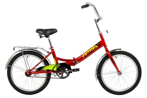 Велосипед FOXX 20" складной, SHIFT, красный, тормоз нож, двойной обод, багажник