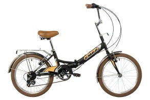 Велосипед FOXX 20" складной, SHIFT, чёрный, 6-скор, Shimano RS35/TY21, двойной обод, багажник