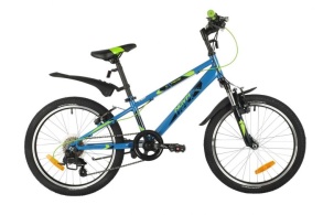 Велосипед NOVATRACK 20" EXTREME синий,  сталь, 6 скор., Shimano TY21/Microshift TS38, V- brake