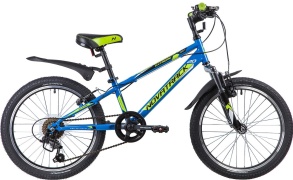 Велосипед NOVATRACK 20" EXTREME, синий, сталь, 6-скор, TY21/TS38/SG-6SI, V-brake