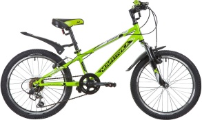 Велосипед NOVATRACK 20" EXTREME, зелёный, сталь, 6-скор, TY21/TS38/SG-6SI, V-brake