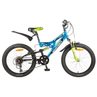 Велосипед NOVATRACK 20" SHARK, синий, сталь, 6-скор, V-brake #117118