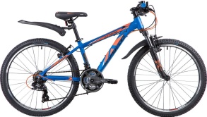 Велосипед NOVATRACK 24" EXTREME, алюм.рама 13" синий, 21-скор, TY300/TS38/TZ500, V-brake#133996