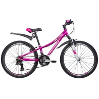 Велосипед NOVATRACK 24" KATRINA, алюм.рама 10", фиолетовый, 21-скор, TY300/TS38/TZ500,V-brake#133999