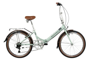 Женский велосипед NOVATRACK 24" складной, AURORA, светло-бирюзовый, Shimano 6 speed, TY21/TS38