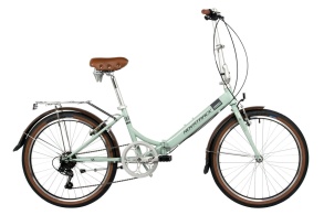 Велосипед NOVATRACK 24" складной, AURORA, светло-бирюзовый, Shimano 6 speed, TY21/TS38