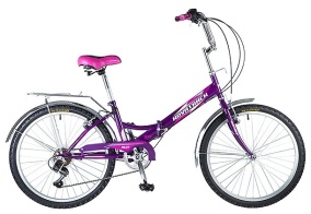 Велосипед NOVATRACK 24" складной, фиолет, FS, 6скор. Shimano TY-21, тормоз 2руч.,сиден #137241