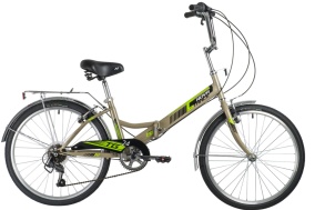 Велосипед NOVATRACK 24" складной, TG, серый, 6скор. Shimano TY-21, торм 2руч., сидение комфорт