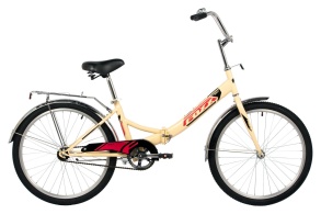 Велосипед FOXX 24" складной, SHIFT, бежевый, тормоз нож, двойной обод, багажник