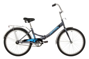 Велосипед FOXX 24" складной, SHIFT, серый, тормоз нож, двойной обод, багажник