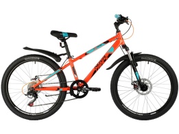 Велосипед NOVATRACK 24" EXTREME оранжевый,  стальная рама 11", 6 скор., Shimano TZ500/Microshift TS3