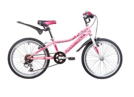 Велосипед NOVATRACK 24" ALICE розовый, сталь, 12", Shimano TY21/Microshift TS38, V- brake