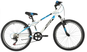Велосипед NOVATRACK 24" EXTREME белый,  стальная рама 11", 6 скор., Shimano TZ500/Microshift TS38, V